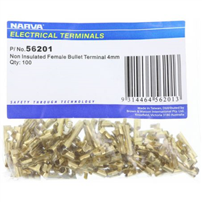 Crimp Terminal Female Bullet Brass Terminal Entry 4mm 100 Pce