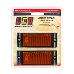 Amber Reflector With Mounting Bracket Twin Blister Pack