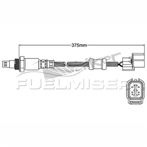 OXYGEN SENSOR DIRECT FIT 4 WIRE 375MM CABLE