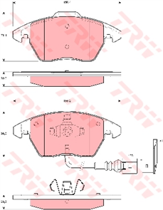 Brake Pad Set Inc. Wear Sensor (DB1849)