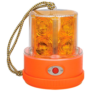 LED Portable Battery Powered Strobe Amber Beacon with Magnetic Mount