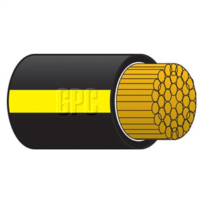 4mm Single Core Automotive Cable Black With Yellow Trace 30M (NZ Ref.1