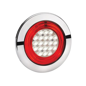 933 Volt LED Reverse (White) With Red LED Tail Ring, 125mm Contoured