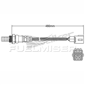 OXYGEN SENSOR DIRECT FIT 4 WIRE 480MM CABLE