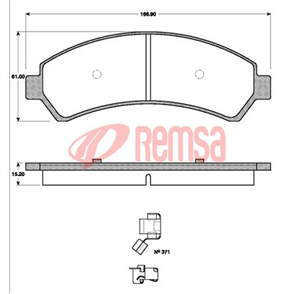 FRONT BRAKE PADS GMC BLAZER 97-05 (737.0) S7593MET