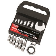 Ratchet Wrench Set Fixed Head Stubby - SAE 7 Pc. (3/8"-3/4"mm)