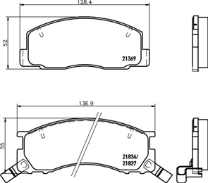 FRONT DISC BRAKE PADS - TOYOTA PREVIA TCR10,20 90-00