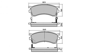 FRONT DISC BRAKE PADS - MAZDA 626 GE , GF 91-03 DB1255 UC