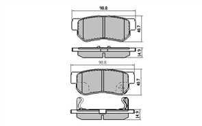 REAR DISC BRAKE PADS - HYUNDAI SONATA SANTA FE GRANDUER