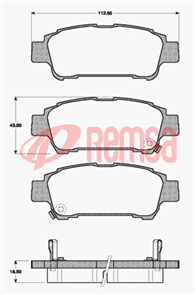 DB1660 UC REAR DISC BRAKE PADS - TOYOTA PREVIA ACR# MCR# 99-