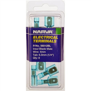 Crimp Terminal Male Blade Blue Terminal Entry 6.3mm Poly Carbonate 8 P