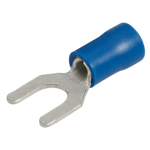 Crimp Terminal Spade Blue Insulated 5mm - 21 Pce