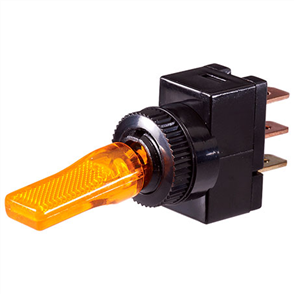 Toggle Switch Off/On SPST Amber LED (Contacts Rated 20A @ 12V)