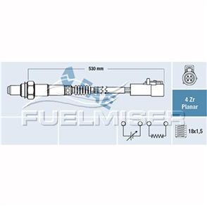 OXYGEN SENSOR DIRECT FIT 4 WIRE 530MM CABLE