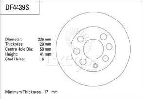 Disc Brake Rotor 236mm x 17 Min