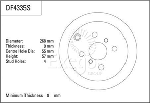 Disc Brake Rotor 269mm x 7.5 Min