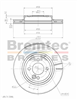 EURO-LINE BRAKE DISC ROTOR PAIR BDR11290EL