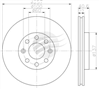 EURO-LINE BRAKE DISC ROTOR PAIR BDR17350EL