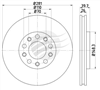 EURO-LINE BRAKE DISC ROTOR PAIR BDR22580EL