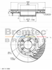 EURO-LINE BRAKE DISC ROTOR PORSCHE CAYENNE S FRONT RIGHT BDR40016REL