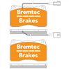 EURO-LINE BRAKE PADS SET ALFA 159 3.2 JTS BREMBO&SENSOR BT1477ELC