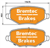 PRO-LINE BRAKE PADS SET CHRYSLER GRAND VOYAGER V (RT) BT18510PRO