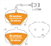 PRO-LINE BRAKE PADS SET LANDROVER DiscOVERY 2.5TDi, V8 BT1917PRO