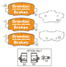 EURO-LINE BRAKE PADS FIAT 500X 1.4L 2015- BT22160ELC