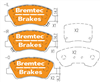 PRO-LINE BRAKE PADS SET KIA RIO III UB 1.4, 1.6 2011- BT2270PRO