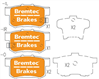 TRADE-LINE BRAKE PADS SET SUZUKI SX4 (EY, GY) 2.0 2010- BT347TS