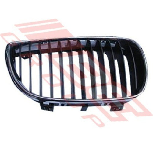 BMW GRILLE - W/CHROME FRAME - BLACK - L/H - BMW 1'S E87 2004
