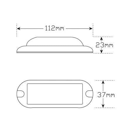 LED Autolamps 90 Series Amber Emergency LED Strobe/Warning Light 12V/24V Surface Mount 90AM