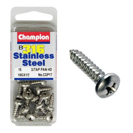 CHAMPION AUTO PARTS Champion Self Tapping Pan Head Screw Pack 10G x 1/2in. CSP17