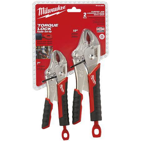 Milwaukee 254mm (10”) & 177mm (7”) TORQUE LOCK Locking Pliers 2 Pack 48223402