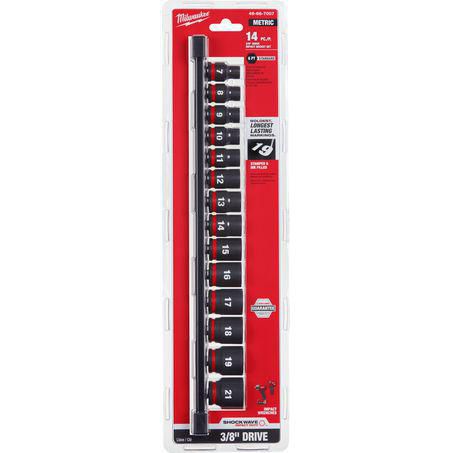 Milwaukee 14 Pc 3/8in Dr Impact Socket Set - Metric 49667007