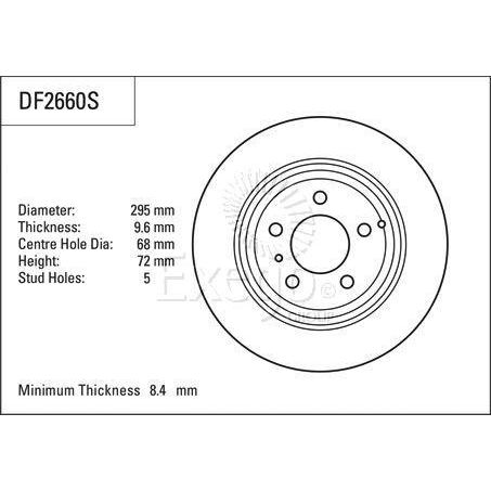 TRW Disc Brake Rotor Solid 295mm x 8.4 min