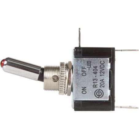 OEX Toggle Switch On/Off SPST 12V Red Illuminated (Contacts Rated 20A @ 12