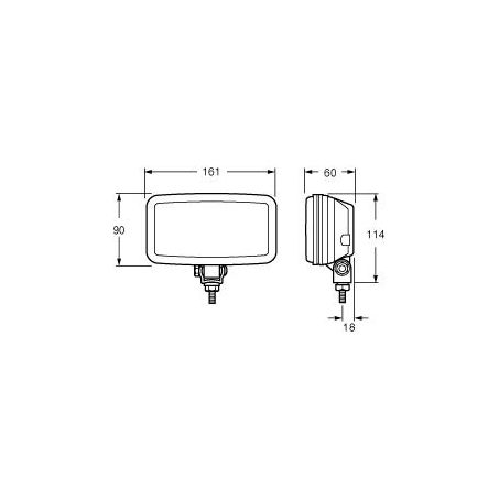 HELLA 12V Halogen Driving Light Rectangle Flood Beam - Each 1310
