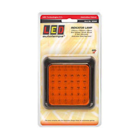 LED AUTO LAMPS 12/24V Indicator Lamp 36 LEDs 80x80mm With 40cm Wire