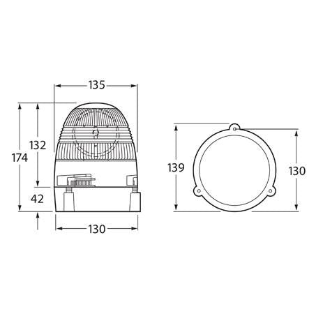 HELLA Halogen Beacon Amber 24V Magnetic Mount 173324V
