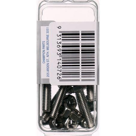CHAMPION AUTO PARTS Champion Stainless Steel Screw & Nut Pack 6 x 25 CSP42