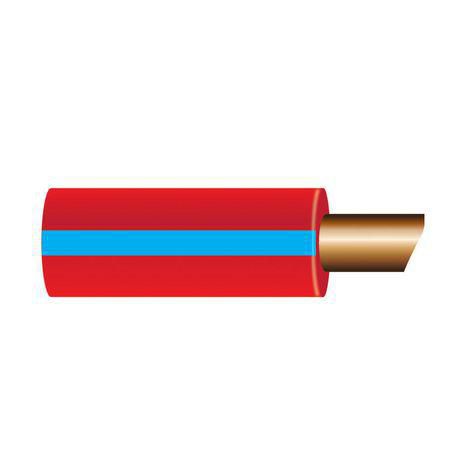 OEX 2mm Single Core Automotive Cable Red With Blue Trace 50M