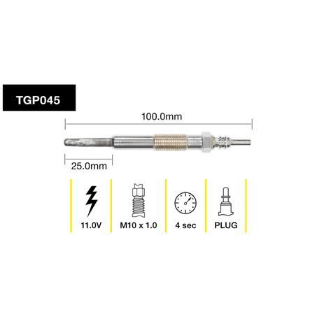TRIDON GLOW PLUG 11.0V TGP045