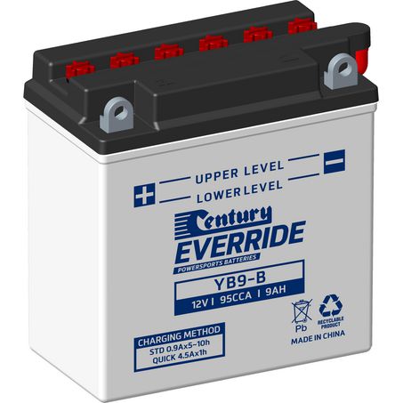 EVERRIDE Century EverRide Motorcycle Battery 12V 9AH 18 Month Warranty YB9-B