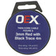 OEX 3MM TWIN CORE CABLE, FIGURE 8, RED WITH BLACK TRACE - 4M