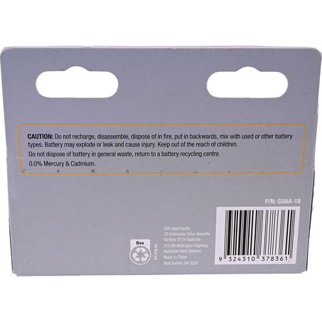 GEAR UP GearUp AA Battery Alkaline 18pk GUAA-18