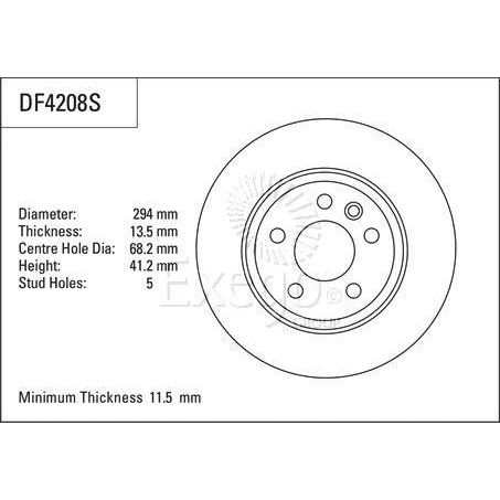 TRW Disc Brake Rotor 294mm x 11.5 Min (DR9136S)