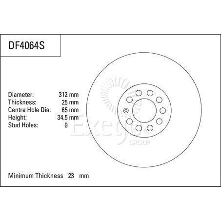 TRW Disc Brake Rotor 312mm x 23 Min