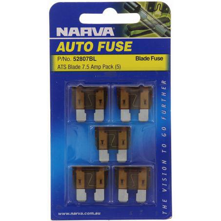 Narva BLADE FUSE 7 AMP CARD OF 5