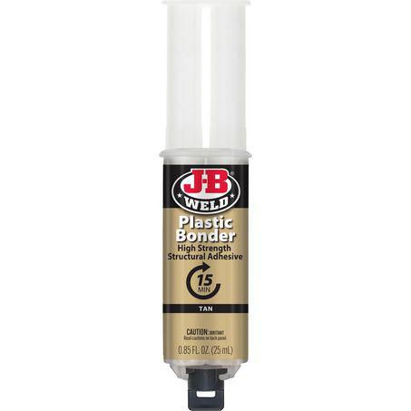 JB Weld Tan Plastic Bonder Urethane Adhesive Syringe Mixer 25ml 50133